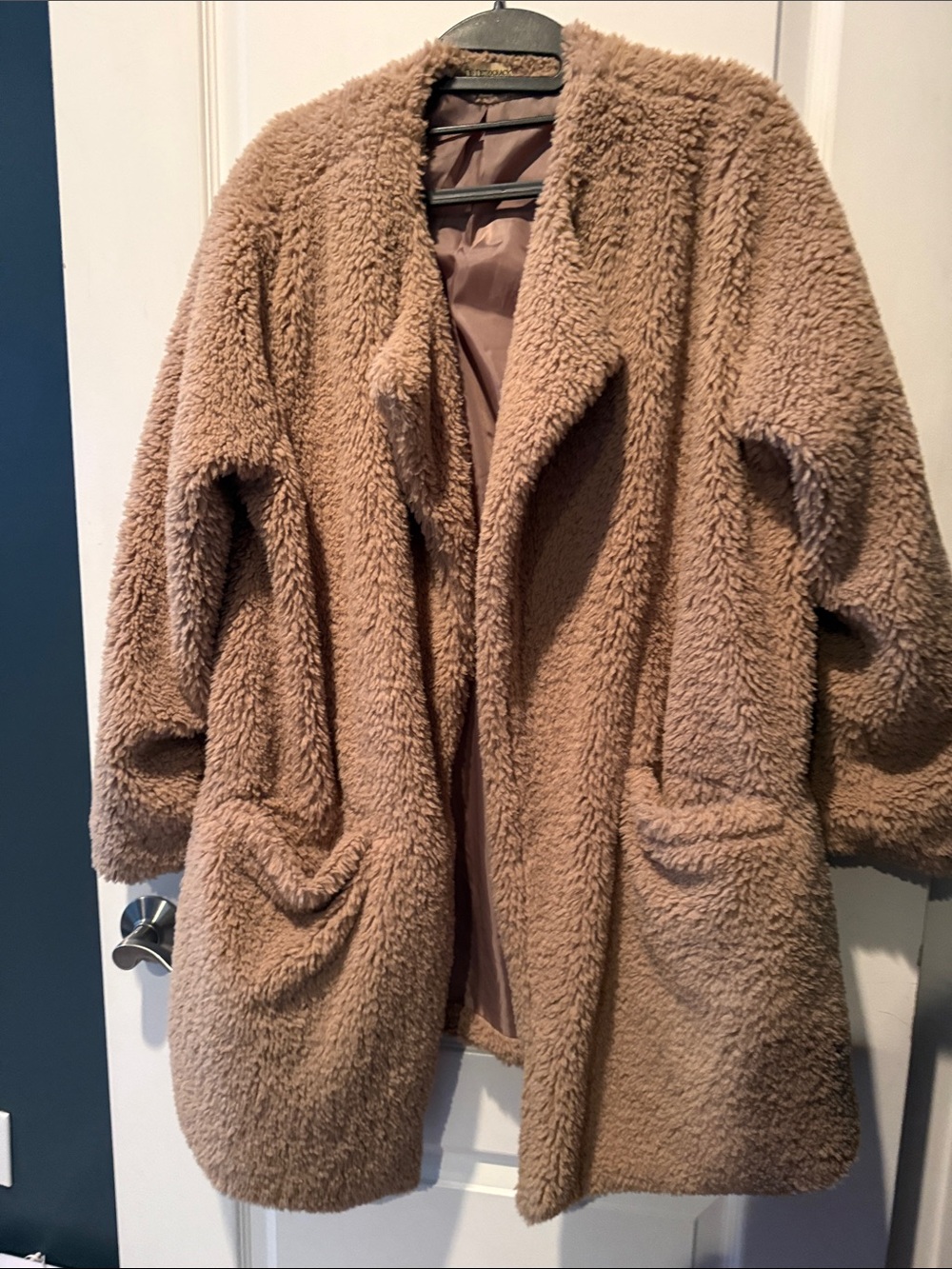Democracy Taupe Teddy Faux-Shearling Coat